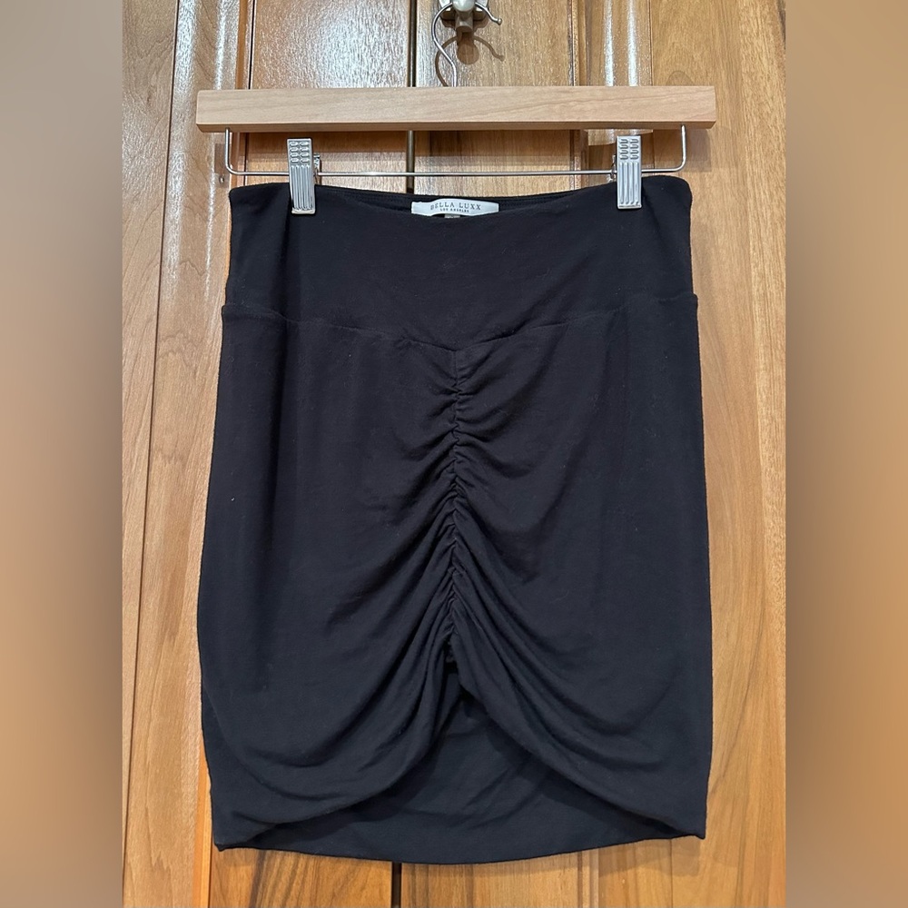Bella Luxx Los Angeles, Versatile Black Ruched Garment/Mini-Skirt/Tube Top EUC S - Picture 2 of 16